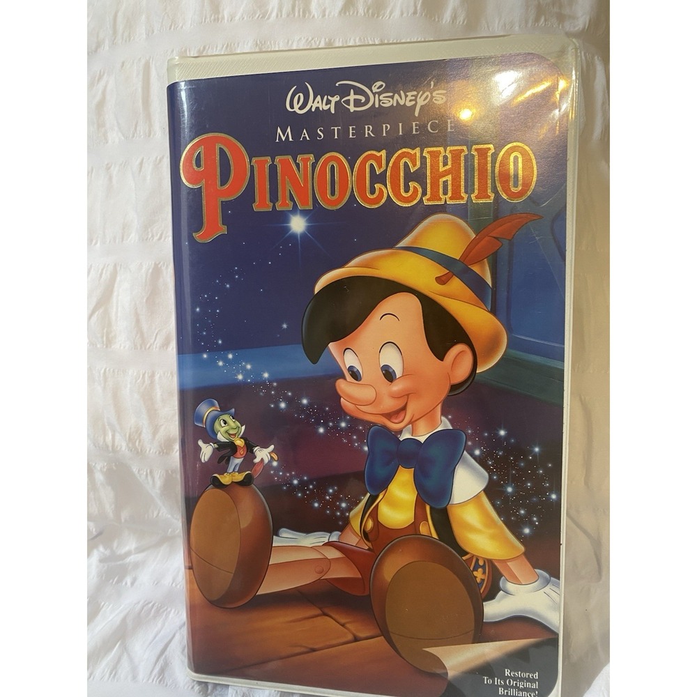 Pinocchio VHS‎ Disney Video Tape Masterpiece Animation Collection VTG Clamshell